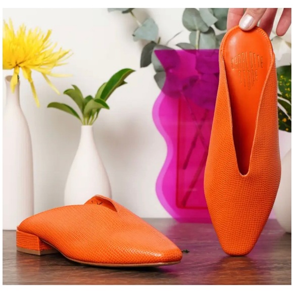 Charlotte Stone Shoes - EUC Charlotte Stone CALVIN flats size 7 Tangerine Tejus orange fall